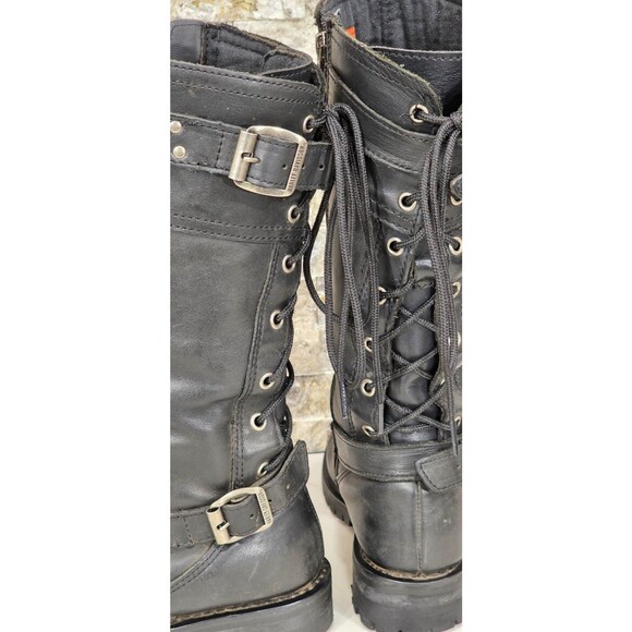 Harley-Davidson Alexa Motorcycle Boots Black Leather Back Lace 85167 Women's 8 - Picture 9 of 16